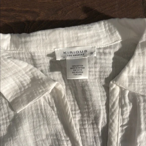 White Button Down Shirt with Relaxed Fit - Picture 2 of 8